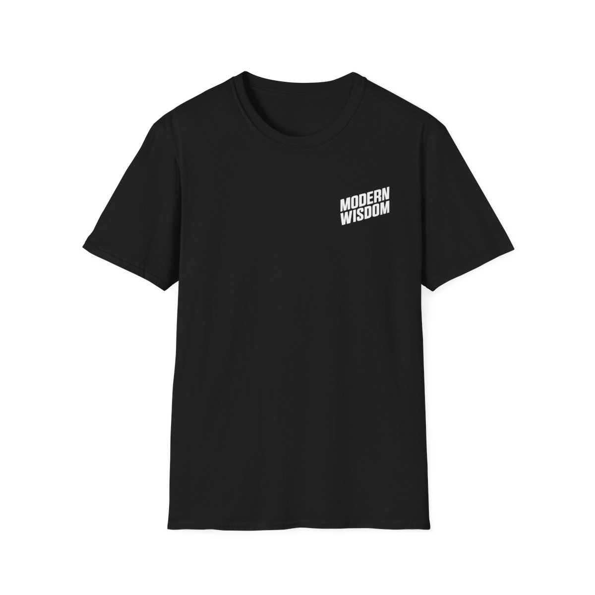 Modern Wisdom graphic T-Shirt | minimalist text logo, chest print | Modern Wisdom Podcast Merch | Chris Williamson 