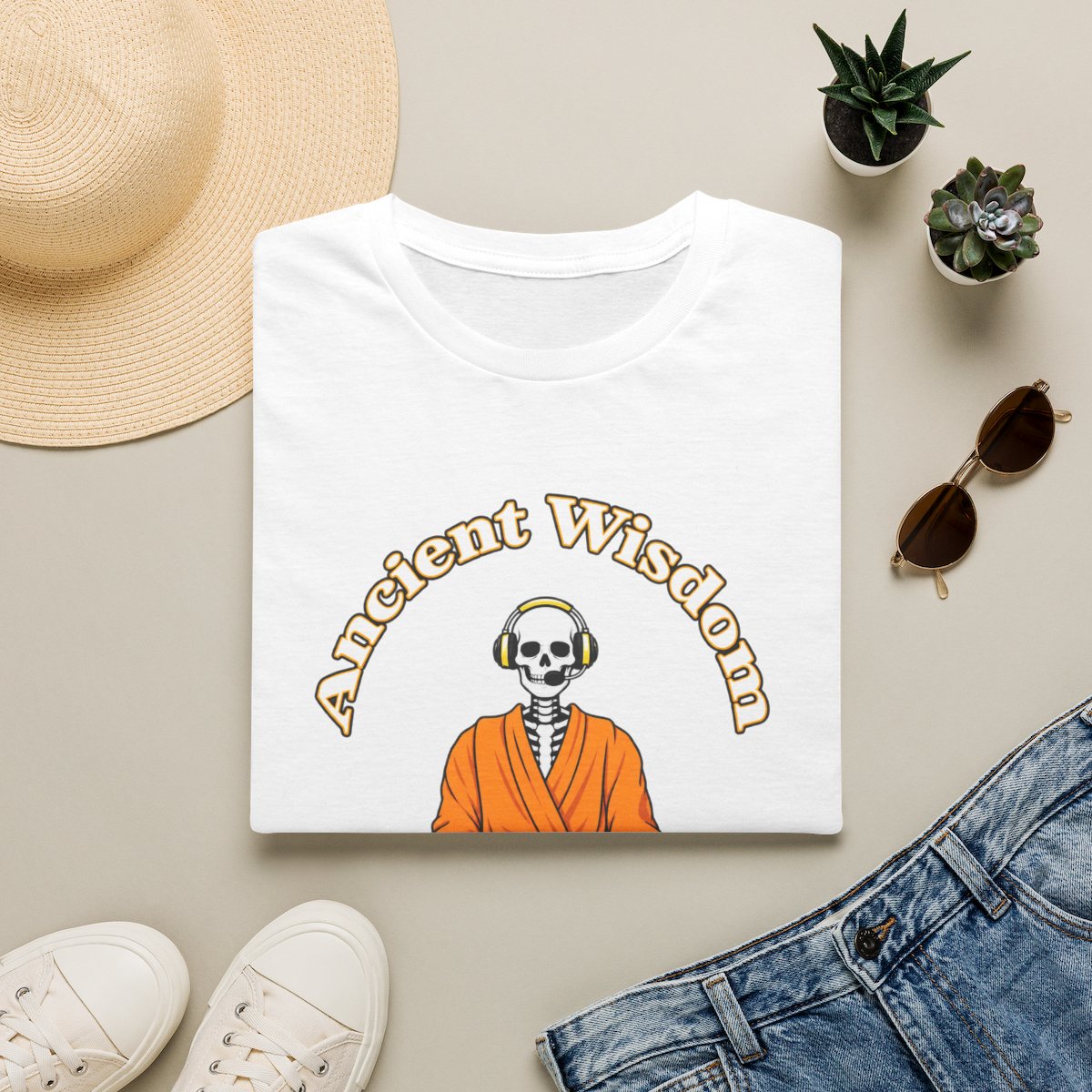 Ancient Wisdom Skeleton Buddha T-Shirt | Modern Soul Graphic Tee | Modern Wisdom Podcast Merch | Chris Williamson 